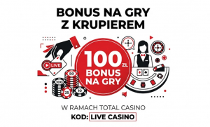 Bonus na gry z krupierem w ramach Total Casino kod livecasino